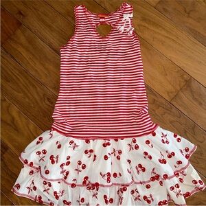 Kate Mack Red and White Striped Dress